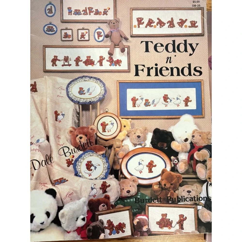 Vintage Teddy Bear Cross Stitch Pattern Booklet Lot of 3‎ Craftways Dale Burdett